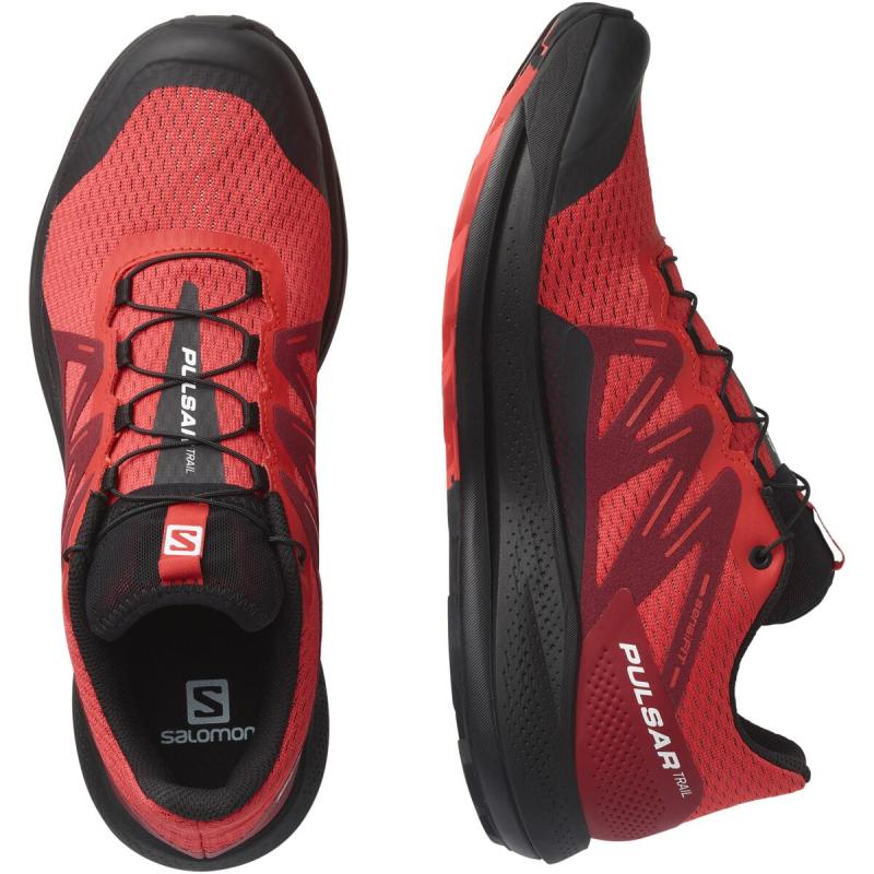 Pánska trailová bežecká obuv Salomon PULSAR TRAIL Poppy Red / Biking Red / Black
