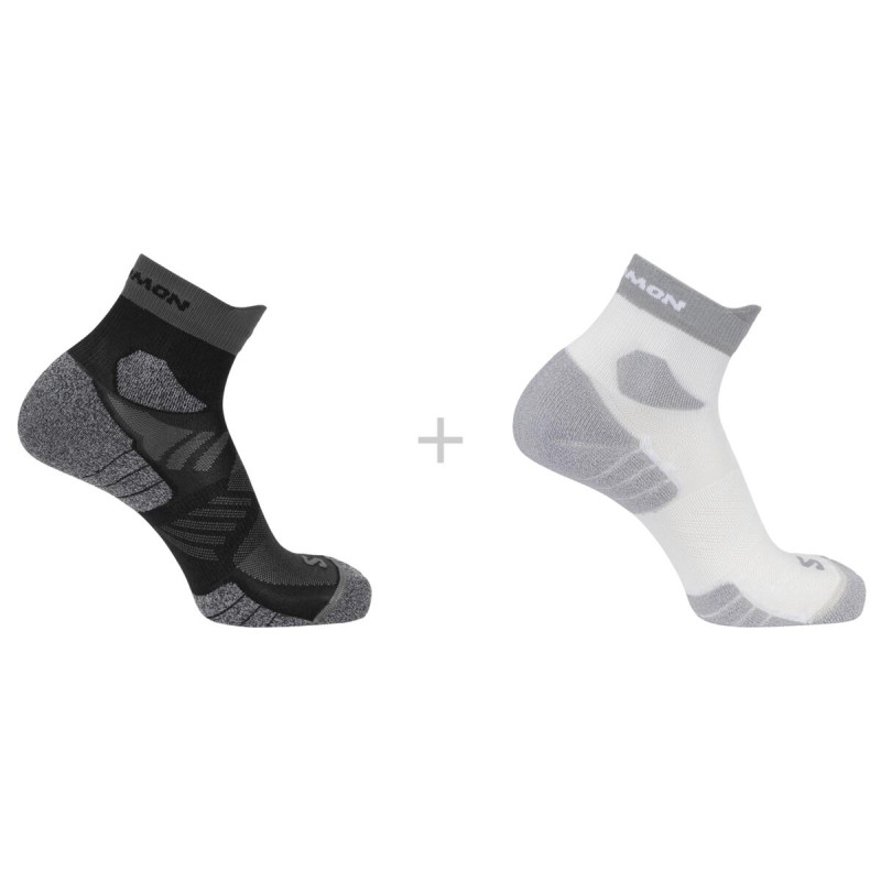 Bežecké ponožky Salomon AERO ANKLE 2-PACK Black / White - 2 páry v balení