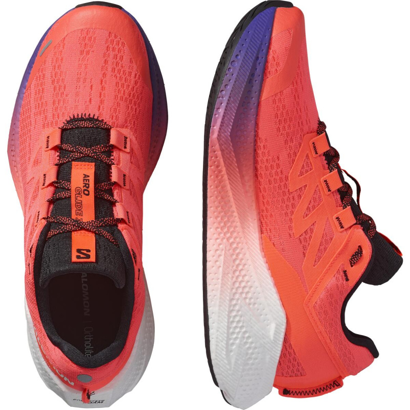 Cestná bežecká obuv Salomon AERO GLIDE 3 GRADIENT Neon F/Wht/Bl 5