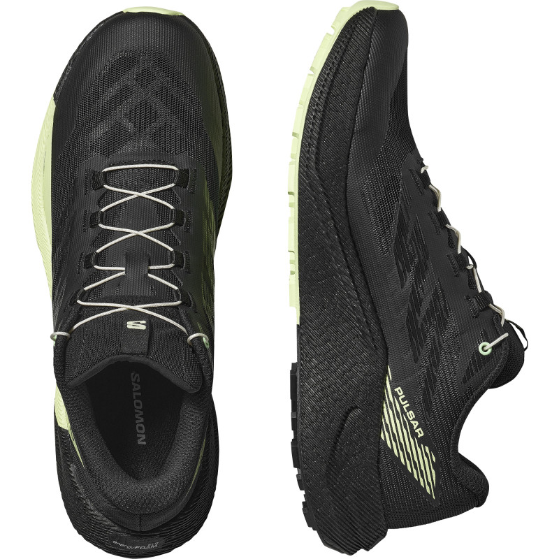 Pánska trailová bežecká obuv Salomon obuv PULSAR Black/Black/Patina Green 5
