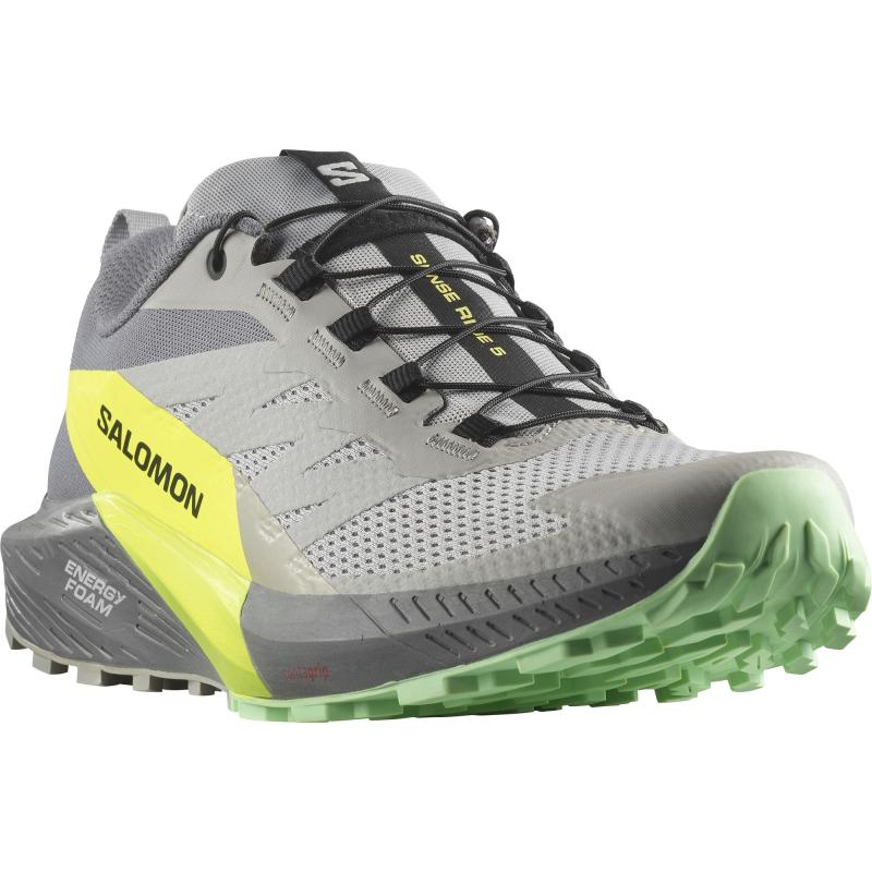 Pánska bežecká obuv Salomon SENSE RIDE 5 Alloy / Quiet Shade / Safety Yellow