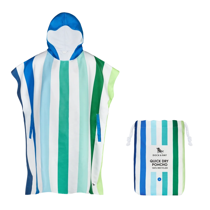Dospelácke pončo Dock and Bay Quickdry Hooded Poncho - lazy river