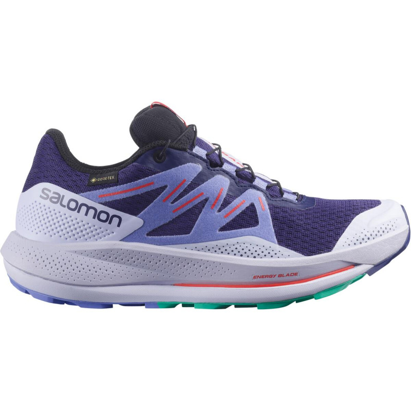 Dámska nepremokavá trailová bežecká obuv Salomon PULSAR TRAIL GTX W ASTRAL AURA/PURPLE