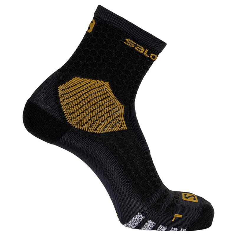 Bežecké ponožky Salomon NSO LONG RUN Crew Black / Gold
