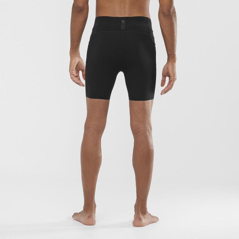 Pánske bežecké nohavice Salomon S/LAB SUPPORT HALF TIGHT Black