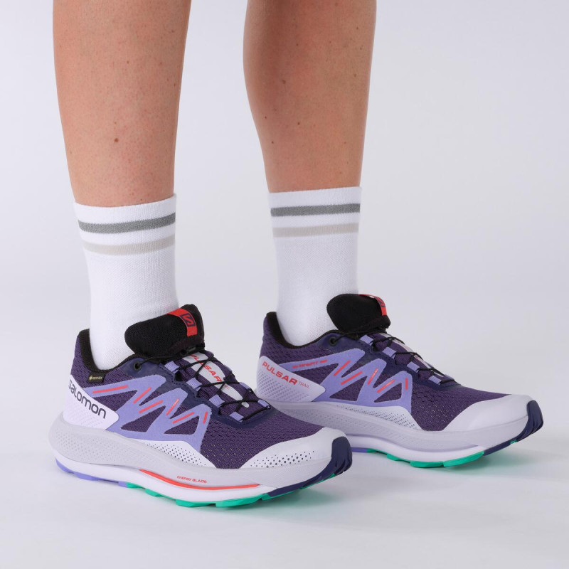 Dámska nepremokavá trailová bežecká obuv Salomon PULSAR TRAIL GTX W ASTRAL AURA/PURPLE 6