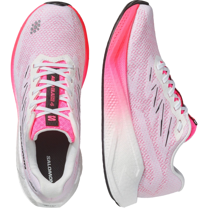 Dámska cestná bežecká obuv Salomon AERO BLAZE 4 W White / Knockout Pink 9