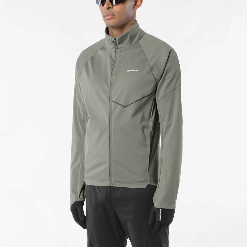 Bežecká bunda Salomon SENSE SOFTSHELL JKT M Castor Gray 1