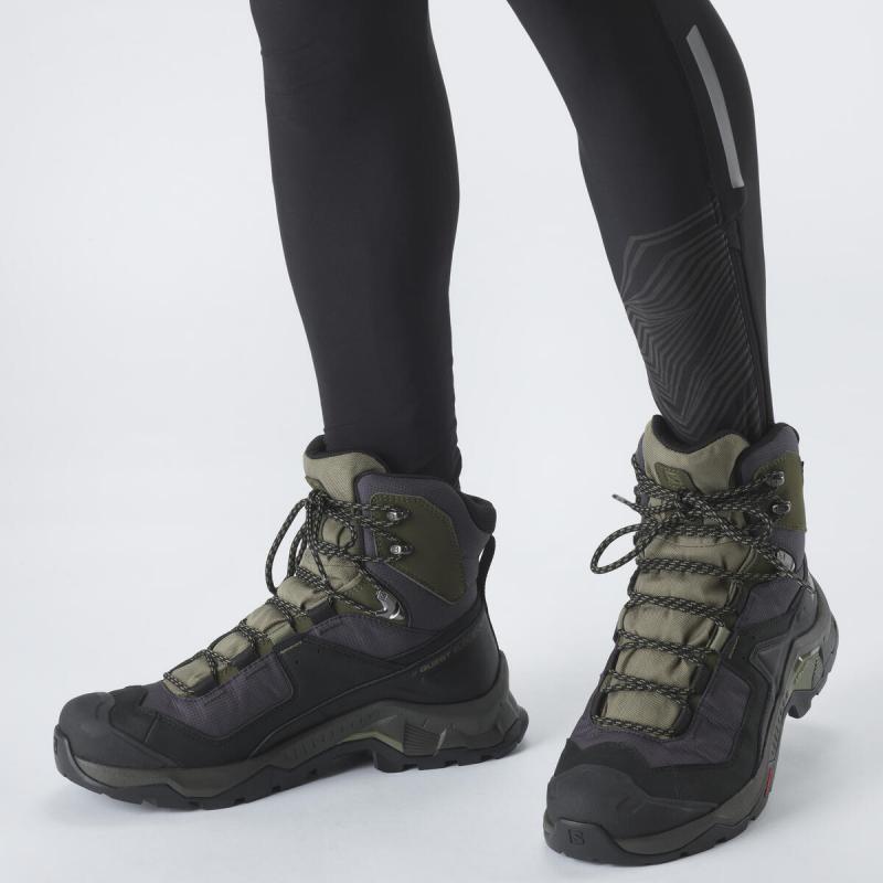 Pánska turistická obuv Salomon QUEST ELEMENT GTX Black / Deep Lichen Green / Olive Night 6
