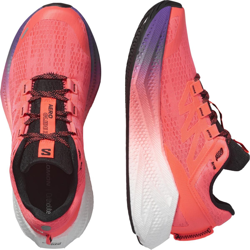 Dámska cestná bežecká obuv Salomon AERO GLIDE 3 GRADIENT W Neon F/Wht 5