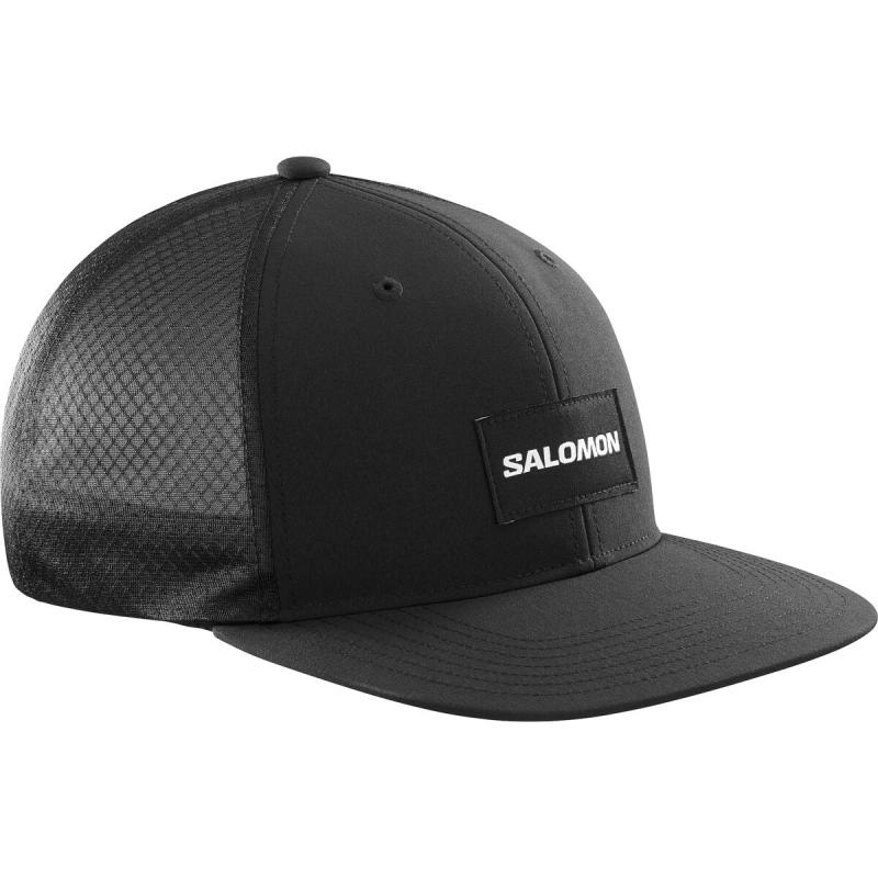 Letná šiltovka salomonTRUCKER FLAT CAP DEEP BLACK/DEEP