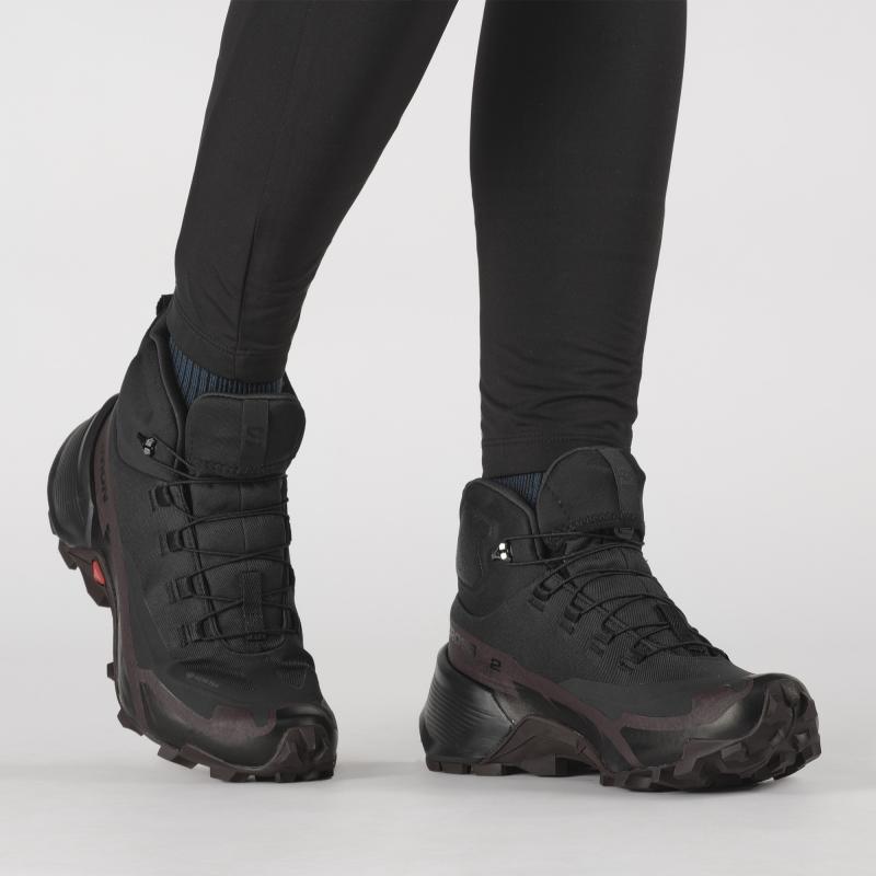 Dámska hikingová obuv Salomon CROSS HIKE MID GTX 2 W Black / Chocolate Plum / Black