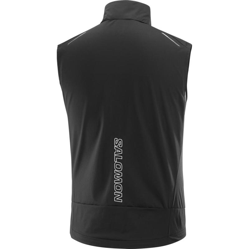 Bežecká vesta Salomon LIGHT SHELL VEST M DEEP BLACK