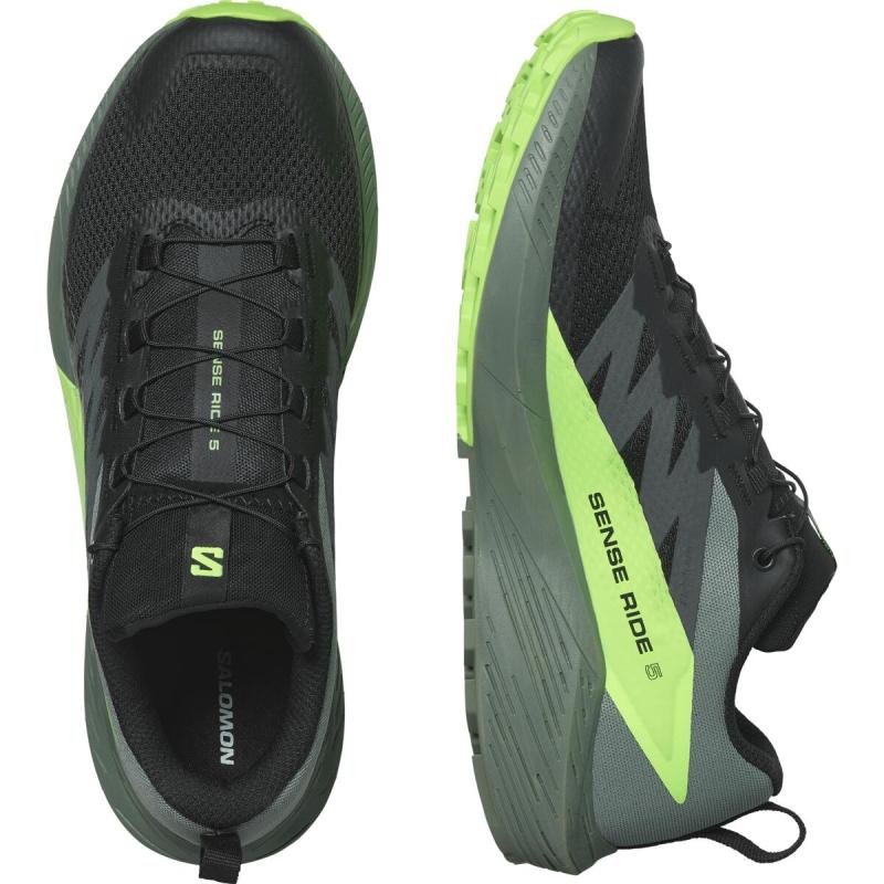 Pánska bežecká obuv Salomon SENSE RIDE 5 Black/Laur/Grgeck