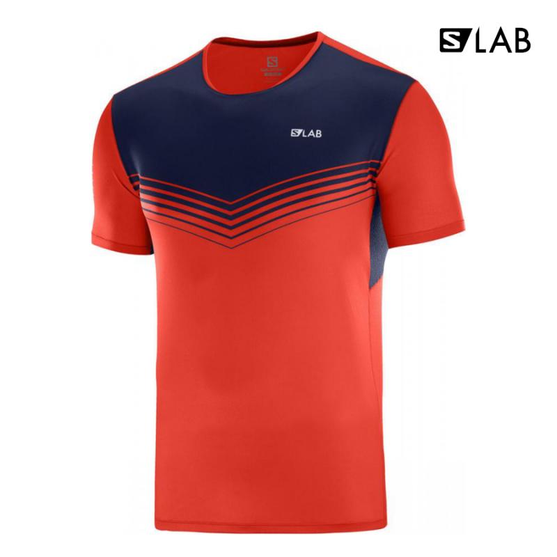 Pánske bežecké tričko Salomon S/LAB SENSE TEE M Red / Night Sky / White