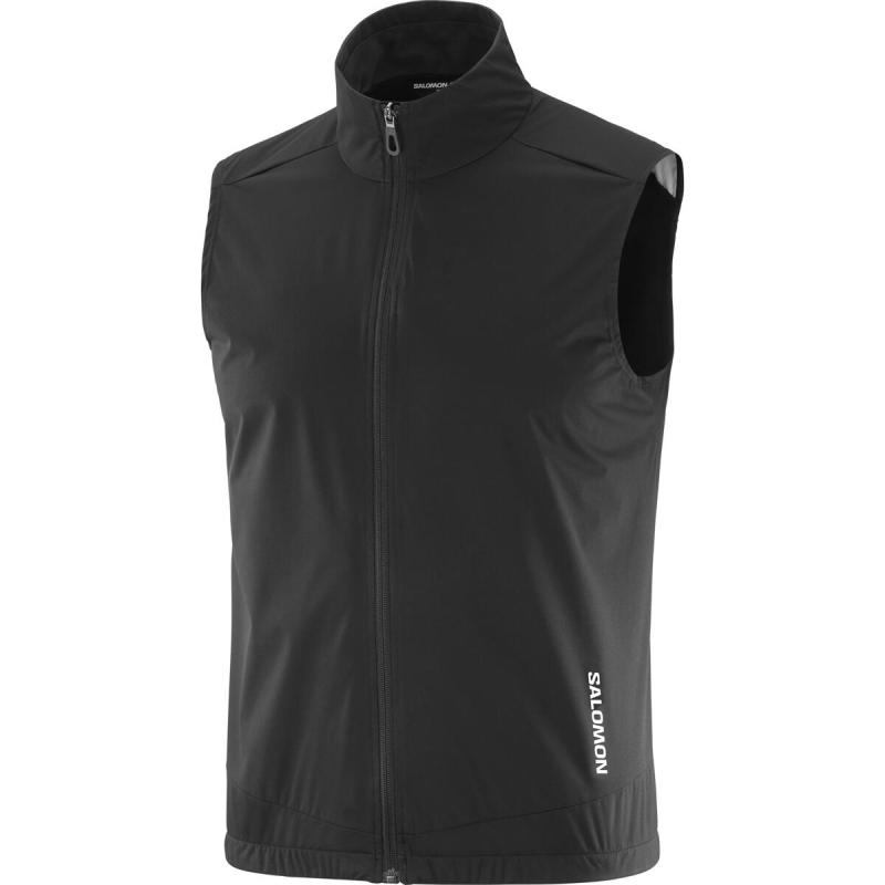 Bežecká vesta Salomon LIGHT SHELL VEST M DEEP BLACK