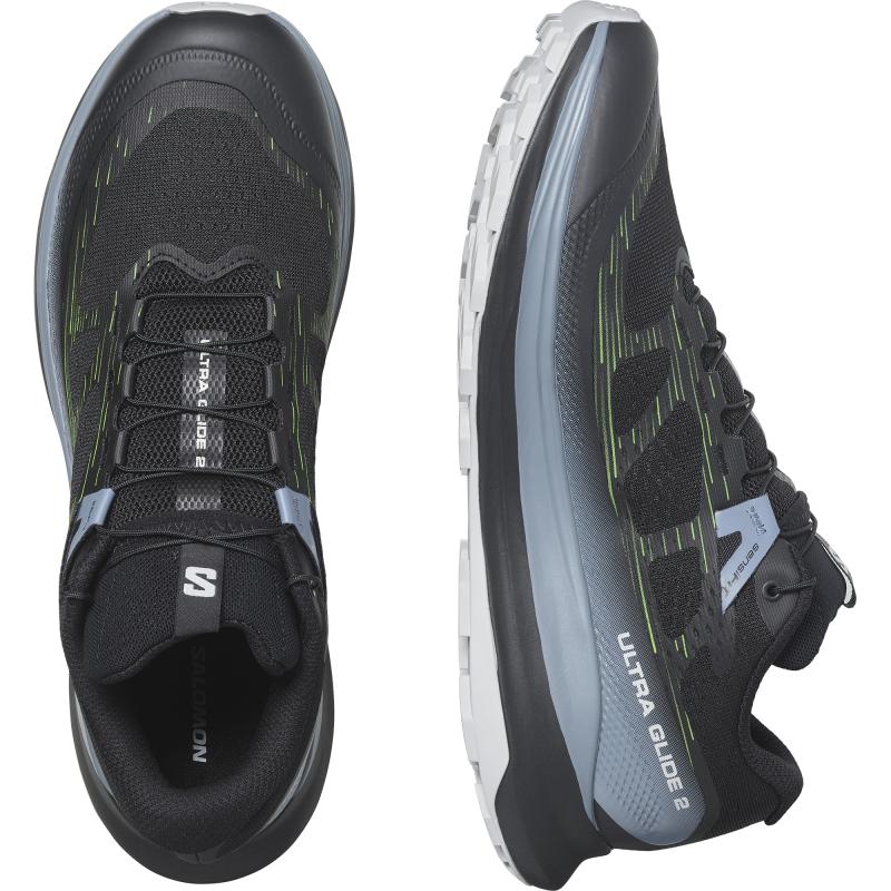 Pánska bežecká obuv Salomon ULTRA GLIDE 2 Black / Flint Stone / Green Gecko