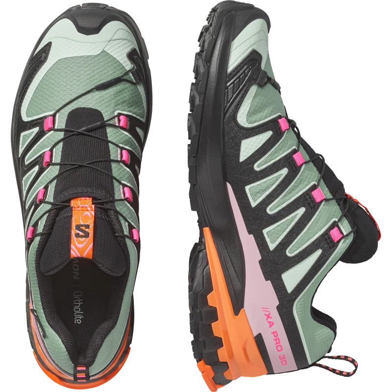 Dámska trailová obuv Salomon XA PRO 3D V9 STORM GTX W Black / Green Milieu 5