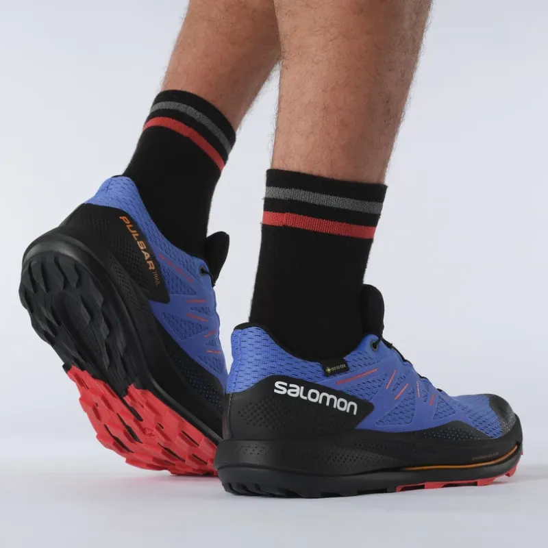 Pánska nepremokavá trailová bežecká obuv Salomon PULSAR TRAIL GTX Dazzling Blue / Black