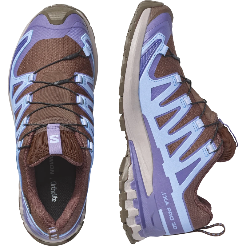 Dámska trailová obuv Salomon XA PRO 3D V9 STORM GTX W Dark Earth / Brunnera Blue 5