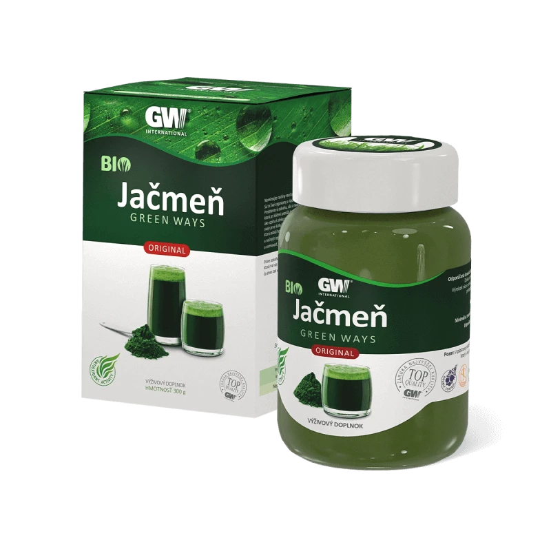 Jačmeň v prášku + Chlorella v tabletách Zelený balíček Green Ways BIO 1