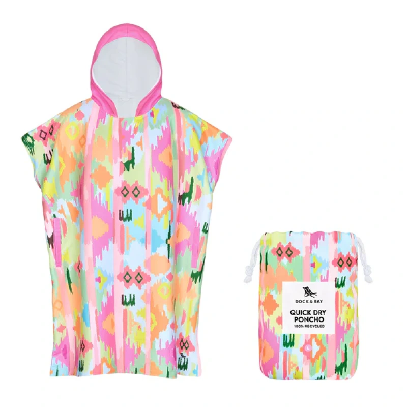 Dospelácke pončo Dock and Bay Quickdry Hooded Poncho - Ibiza Glow