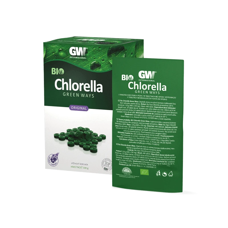 Jačmeň v prášku + Chlorella v tabletách Zelený balíček Green Ways BIO 2