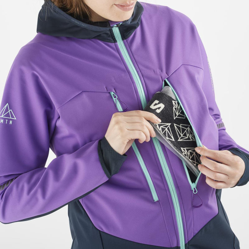 Dámska bunda Salomon MTN SOFT SHELL JACKET W Royal Purple/CAR 5