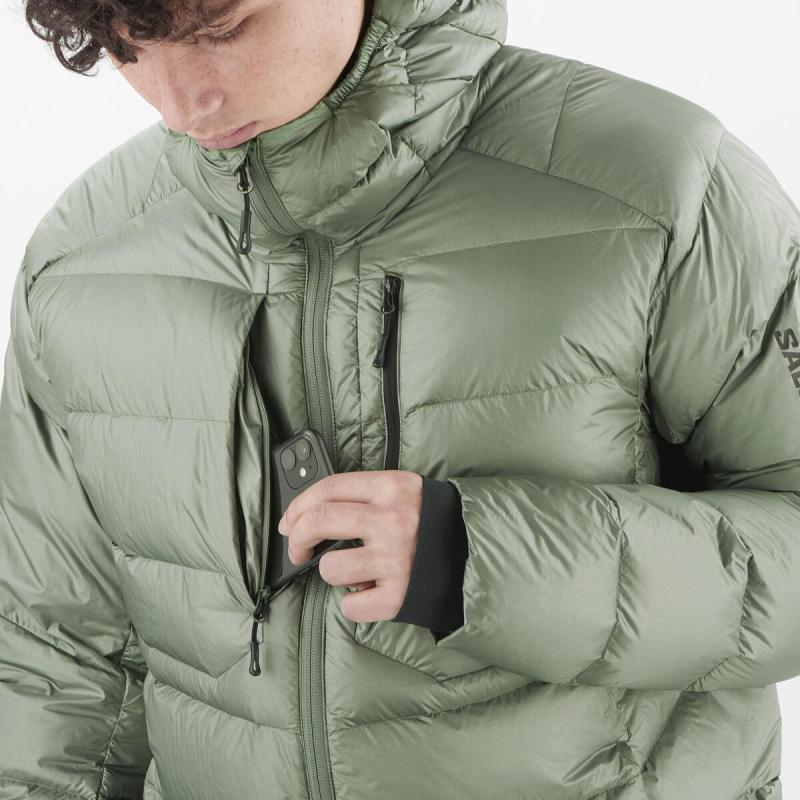 Pánska bunda SALOMON ELIXIR ULTRA DOWN PARKA M Laurel Wreath