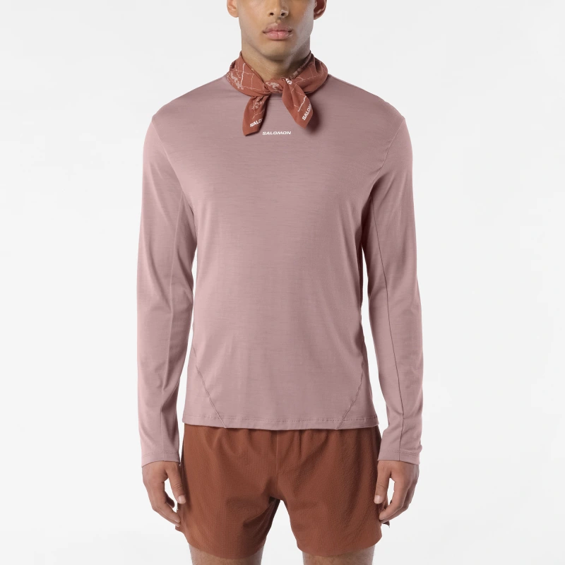 Pánske tričko Salomon SENSE MERINO LS TEE ANTLER 1