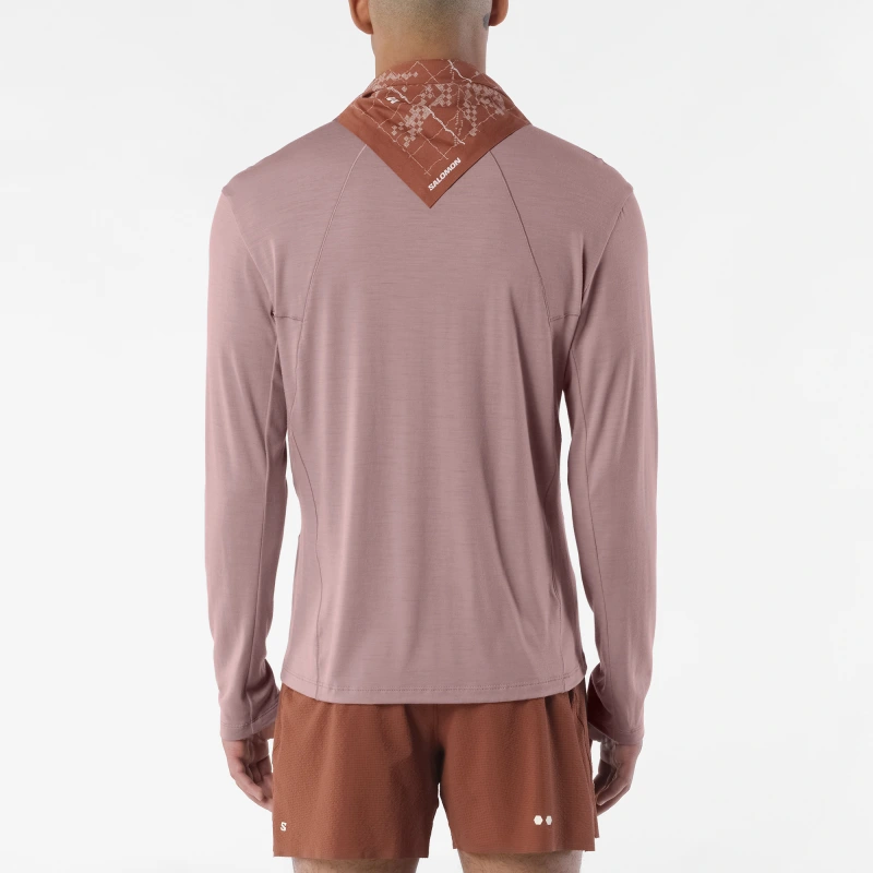 Pánske tričko Salomon SENSE MERINO LS TEE ANTLER 2