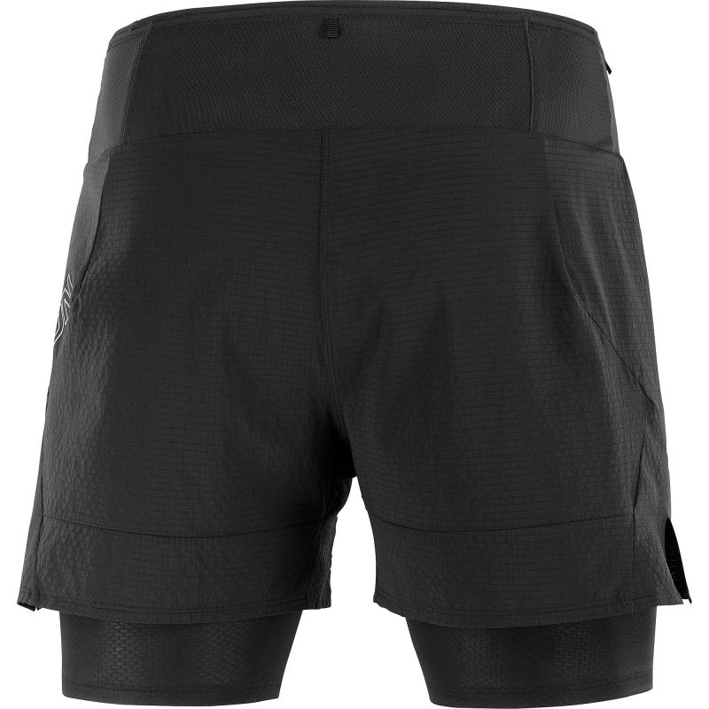 Bežecké nohavice Salomon SENSE 2IN1 SHORTS M Deep Black