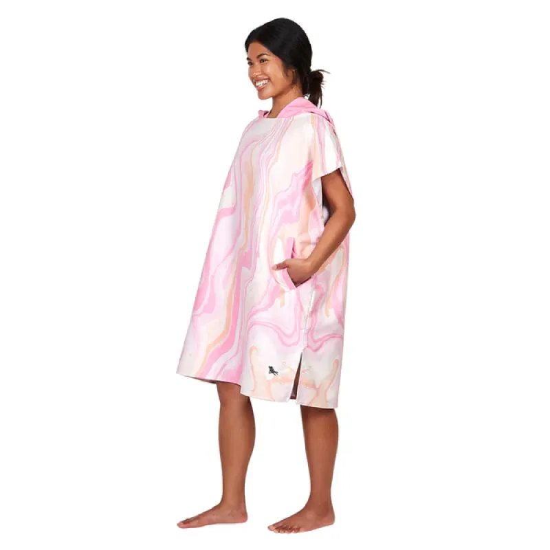 Dospelácke pončo Dock and Bay Quickdry Hooded Poncho - Marble - Peach Melba