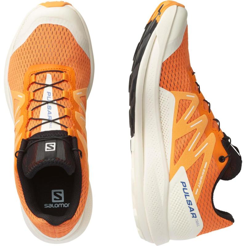 Pánska trailová bežecká obuv Salomon PULSAR TRAIL Vibrant Orange / Vanila