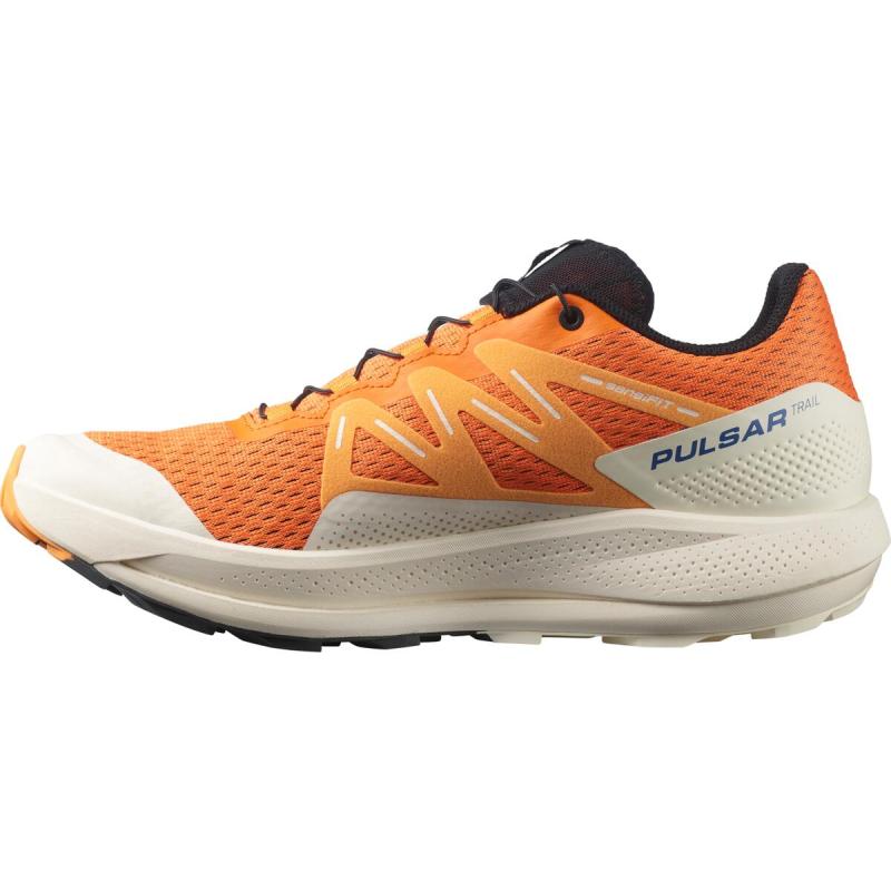 Pánska trailová bežecká obuv Salomon PULSAR TRAIL Vibrant Orange/Vanila