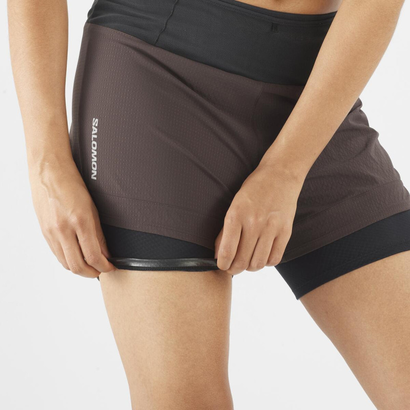Dámske bežecké trenky Salomon SENSE AERO 2IN1 SHORT W Coffee Bean 4