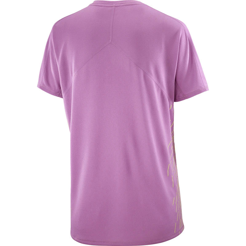 Dámske bežecké tričko Salomon SENSE AERO SS TEE GFX W IRIS ORCHID / Acid Lime 1