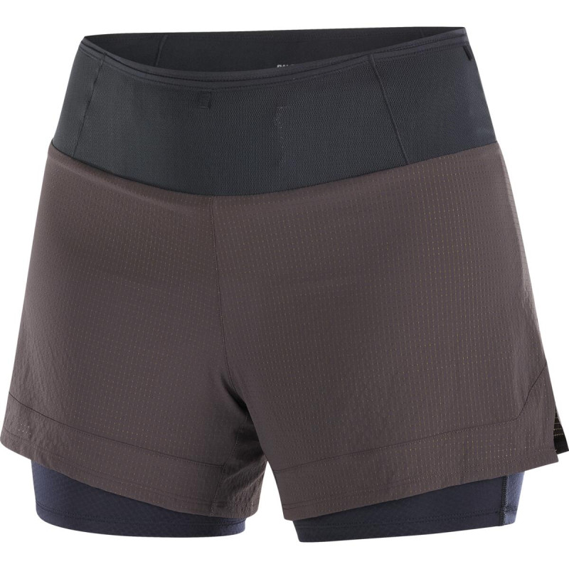 Dámske bežecké trenky Salomon SENSE AERO 2IN1 SHORT W Coffee Bean