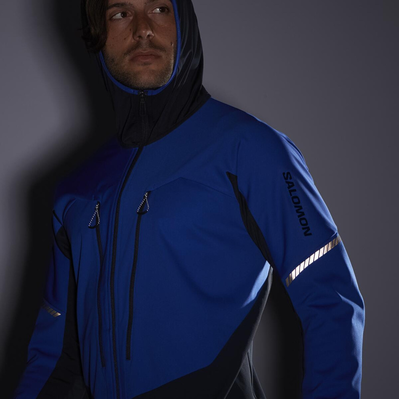 Pánska bunda Salomon MTN SOFTSHELL JACKET M Surf The Web/CARB 7