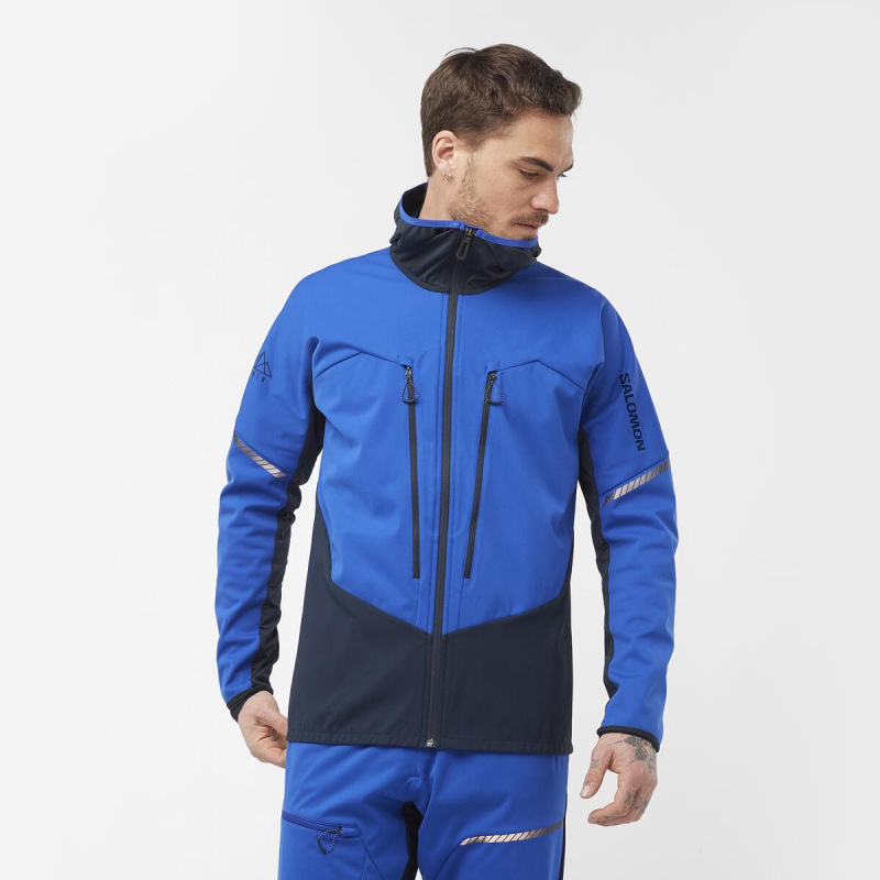 Pánska bunda Salomon MTN SOFTSHELL JACKET M Surf The Web/CARB 1