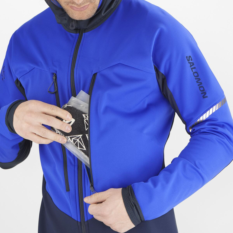 Pánska bunda Salomon MTN SOFTSHELL JACKET M Surf The Web/CARB 5