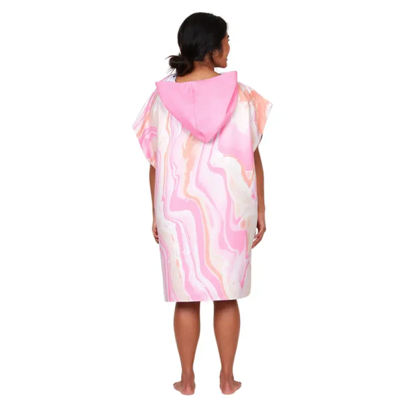 Dospelácke pončo Dock and Bay Quickdry Hooded Poncho - Marble - Peach Melba