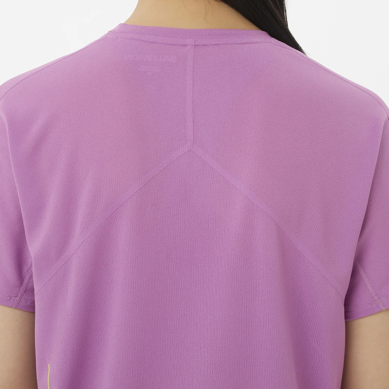 Dámske bežecké tričko Salomon SENSE AERO SS TEE GFX W IRIS ORCHID / Acid Lime 2
