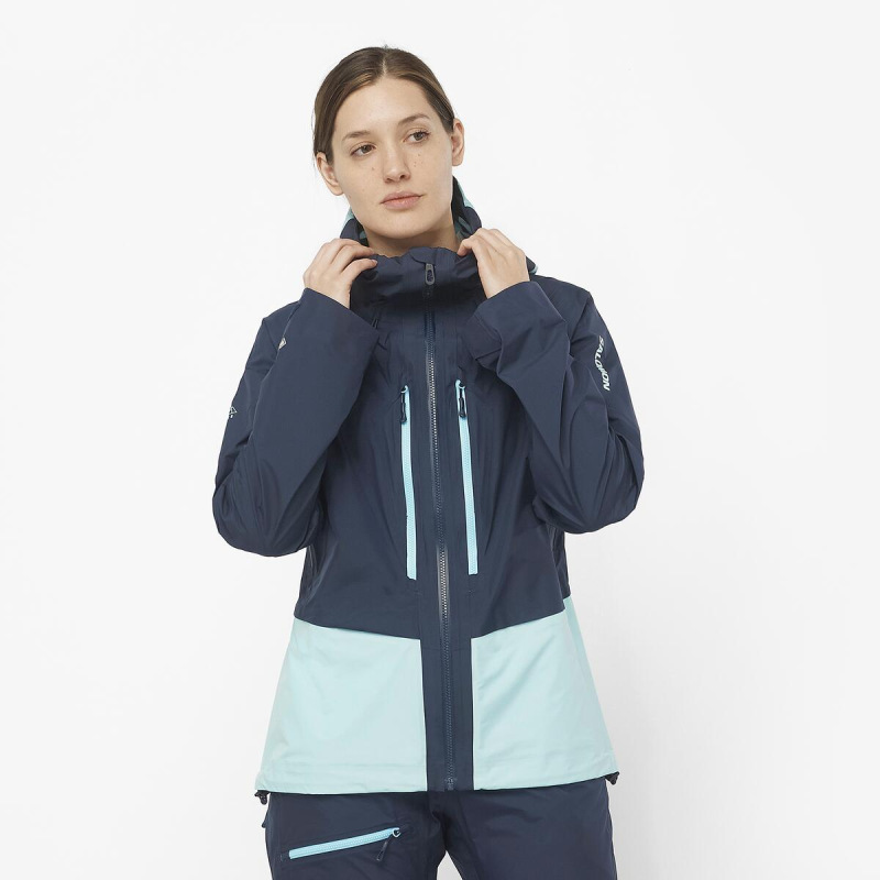 Dámska bunda Salomon MTN GORE-TEX 3L JACKET W CARBON/Limpet S 1