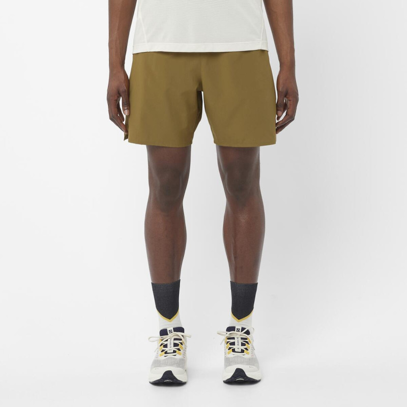 Bežecké nohavice Salomon SHKout C 7'' SHTS NO L M BRILLIANT OLIVE 3