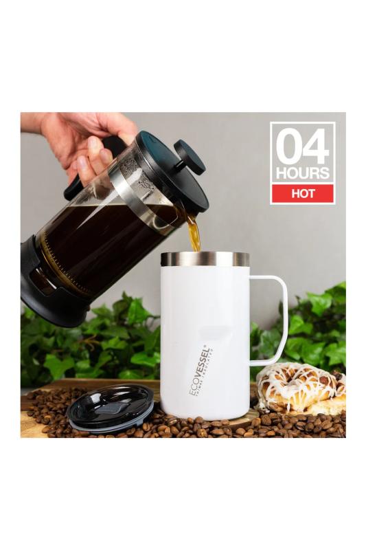 Nerezový termo pohár Ecovessel TRANSIT káva/čaj/pivo - 470 ml Grey Smoke