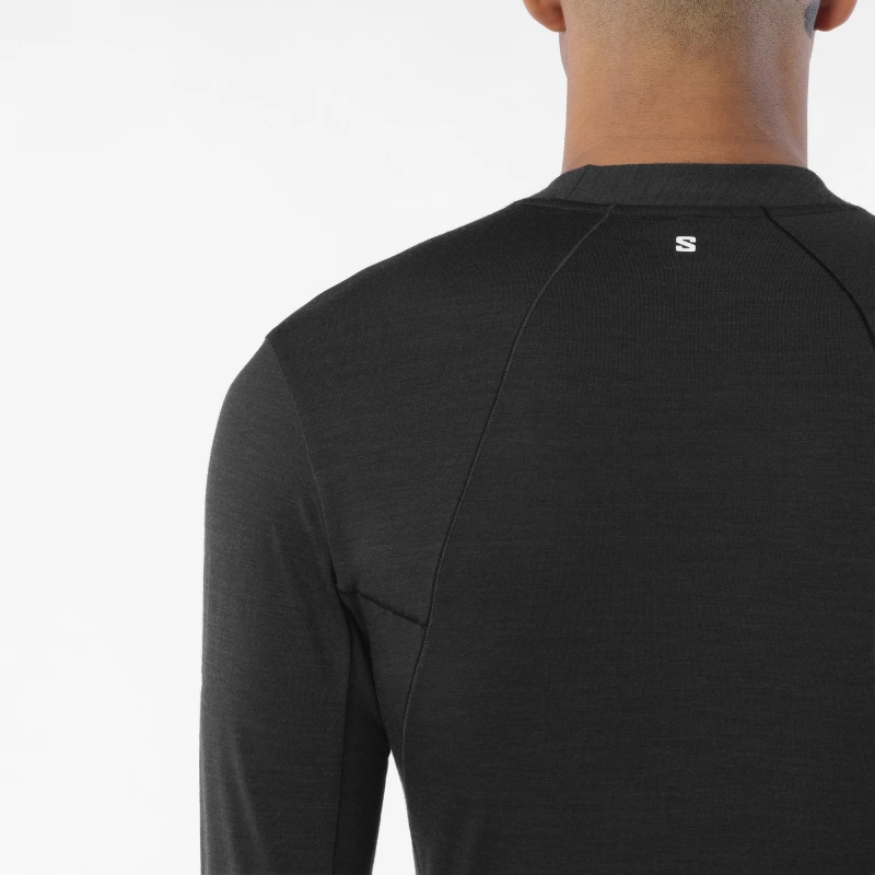Pánske tričko Salomon SENSE MERINO LS TEE Black 2