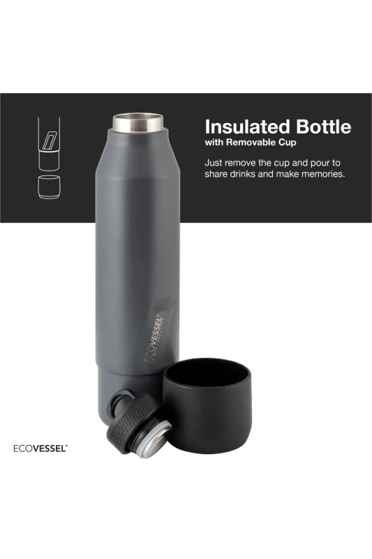 Nerezová termoska s pohárikom Eco Vessel Decanter 740ml Gray 5