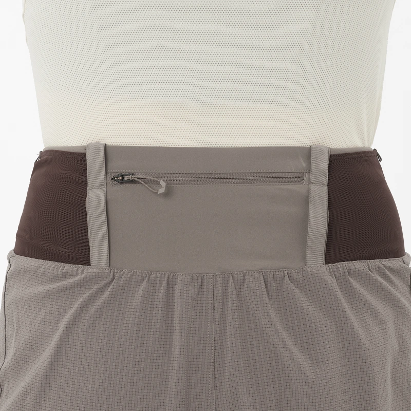 Dámske bežecké nohavice Salomon SENSE AERO 2IN1 TRAIL 5W IRON 2