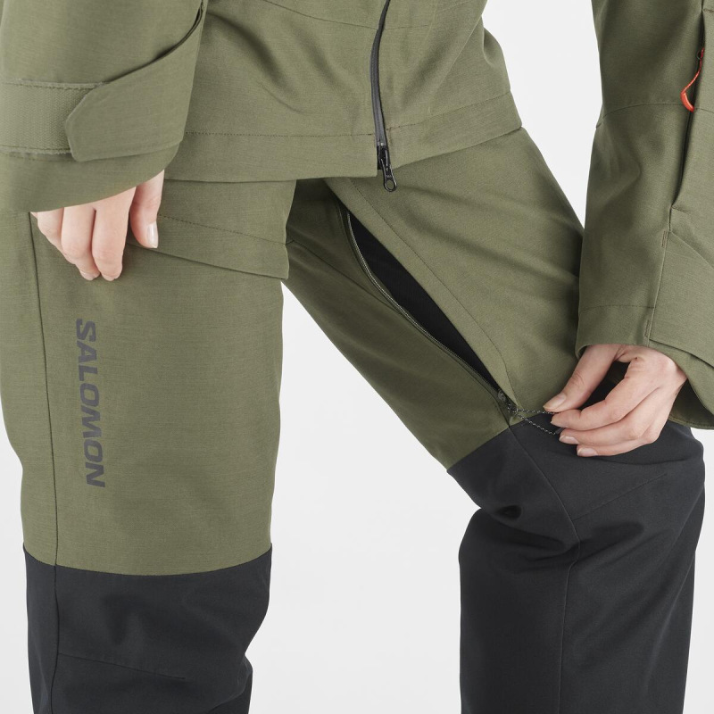 Oteplovačky BASHLEY PUFF PANT W OLIVE NIGHT/DEEP BLA 4